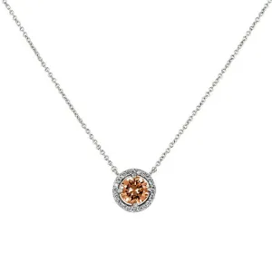 Silver & Topaz Cubic Zirconia Round Pendant Necklace