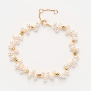 Solid Gold Baroque Pearl Bracelet