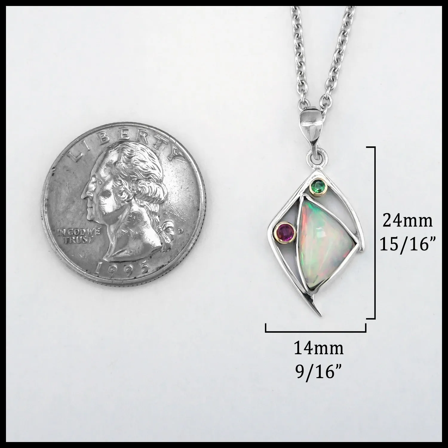 Sterling Silver pendant with Gemstones