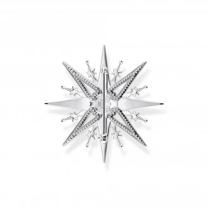 Sterling Silver White Stones Star Brooch X0281-822-14