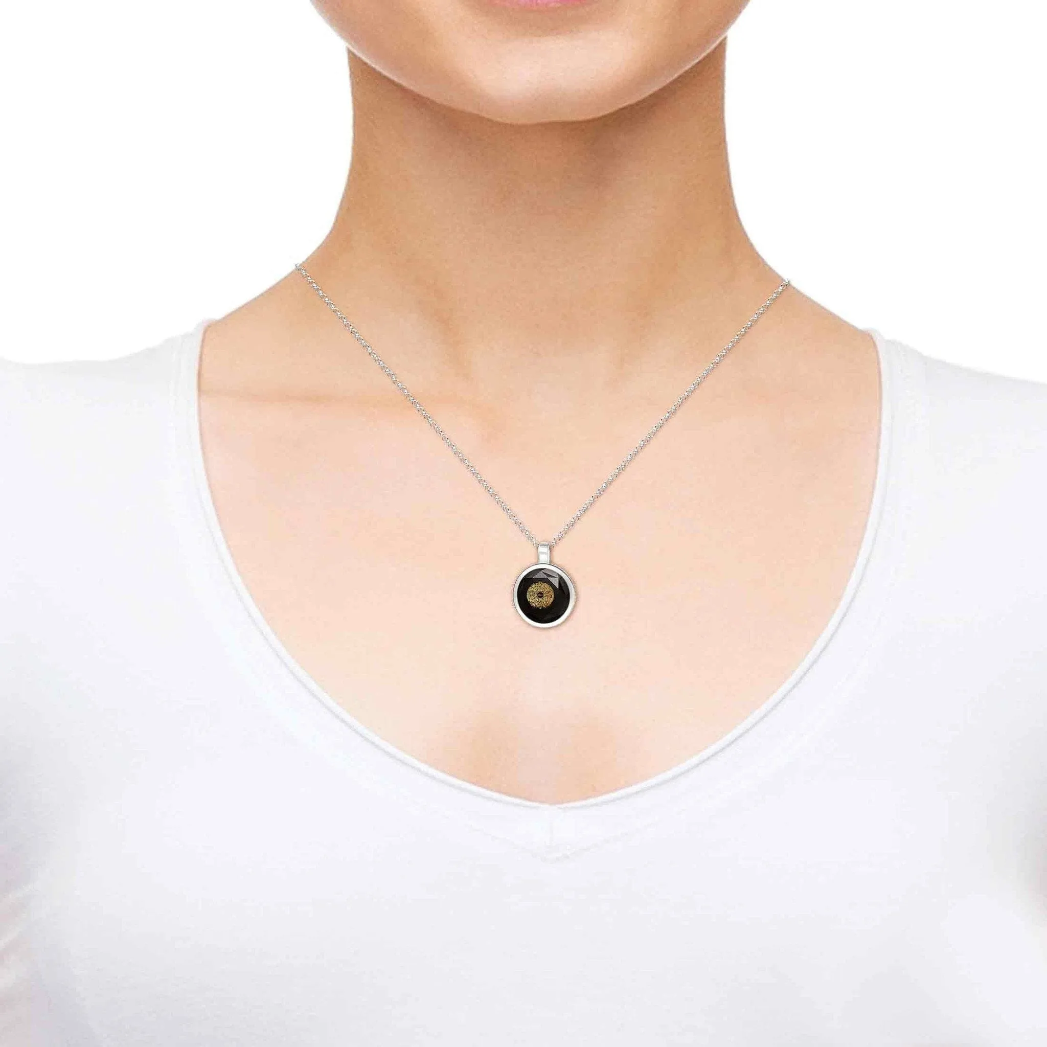 Thank You Mom, 14k White Gold Necklace, Zirconia