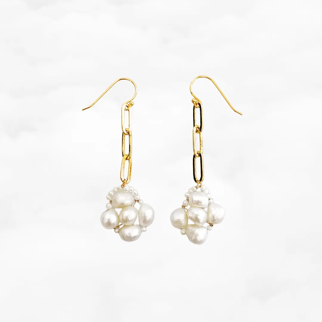 The Cloud Wrapped Baroque Pearl Earrings