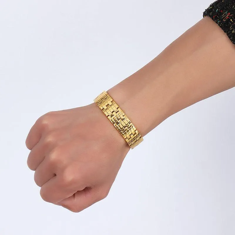 Thick Gold Magnetic Hologram Bracelet