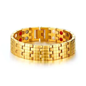 Thick Gold Magnetic Hologram Bracelet