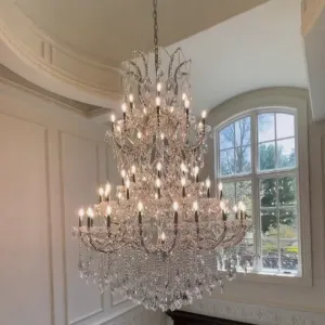 Traditional Candle Crystal Chandelier for Staircase/Foyer/Living Room/Villa