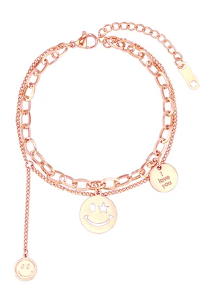 Trixie Round Smiley with 'I Love You' tag Bracelet