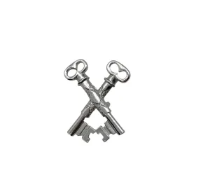 Vintage Silver Crossed Keys Brooch by Ora