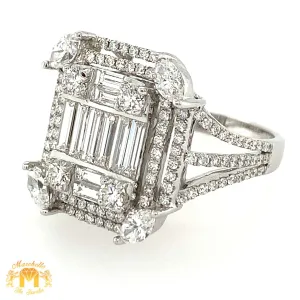 VVS/vs high clarity diamonds set in a 18k White Gold Ladies' Coctail Ring (extra large baguettes)