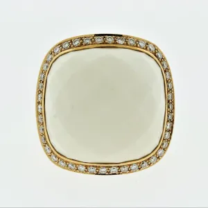 White-Onyx Diamond Gold Cocktail Ring