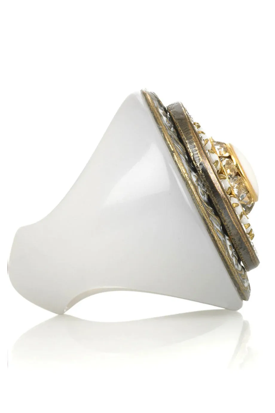 WHITE STONE Crystal Cocktail Ring