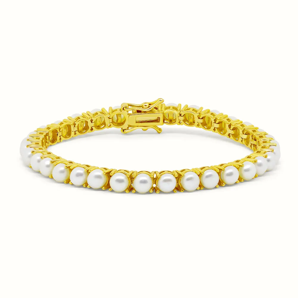 Women's Vermeil Pearl Tennis Bracelet