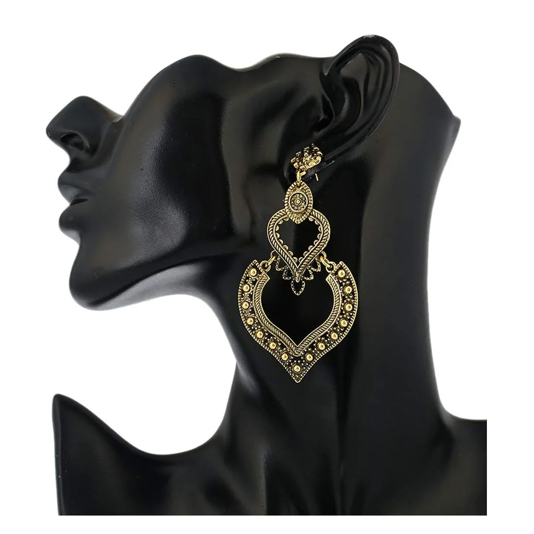 Yellow Chimes Oxidized Golden Chandelier Earring for Women & Girls