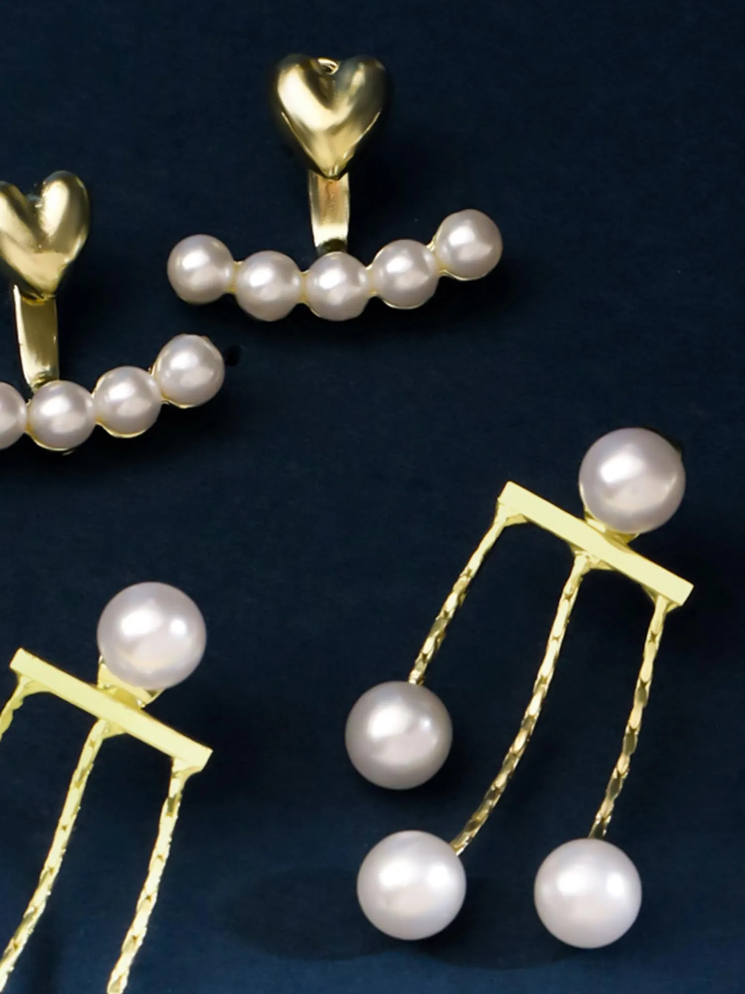 Yellow Chimes Pearl Drop Earrings for Women | Fashion Women Combo Earrings Set | 2 Pairs Korean Style White Pearls Earrings for Girls Ear Cuffs | Birthday Gift for Girls Anniversary Gift for Women